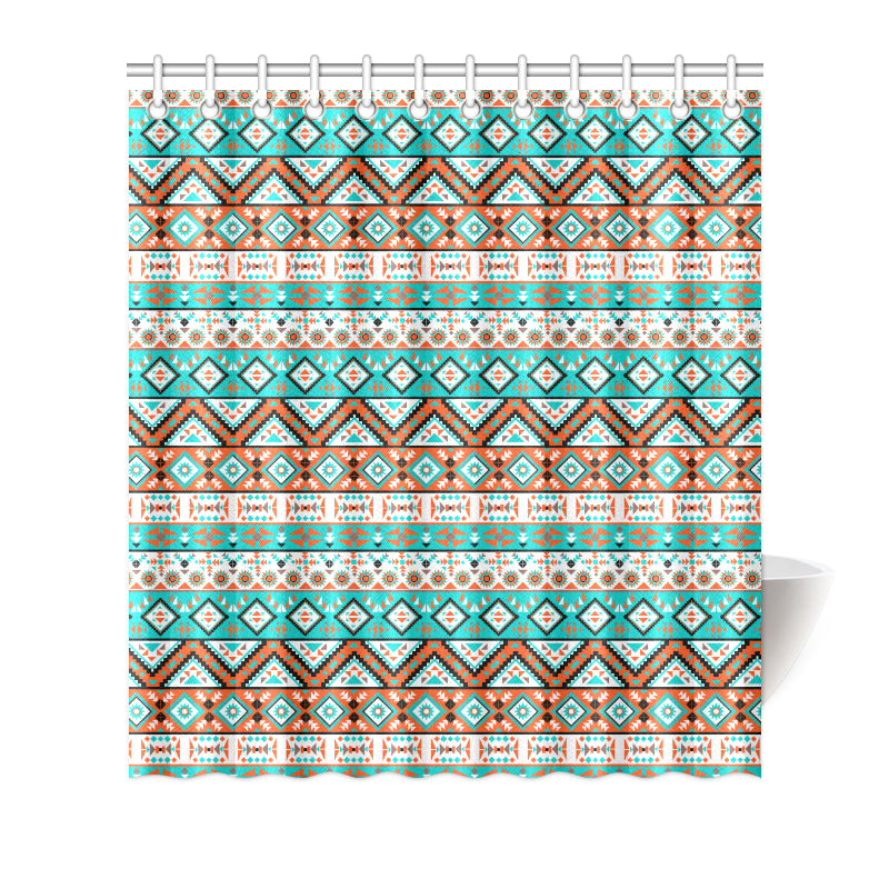 Navajo Style Print Pattern Shower Curtain