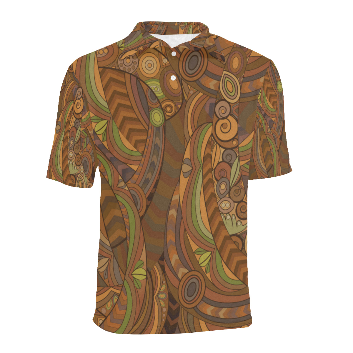 Maori Ornament Design Print Men Polo Shirt