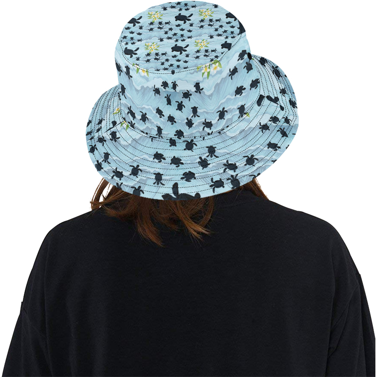Sea Turtle Pattern Print Design T011 Unisex Bucket Hat