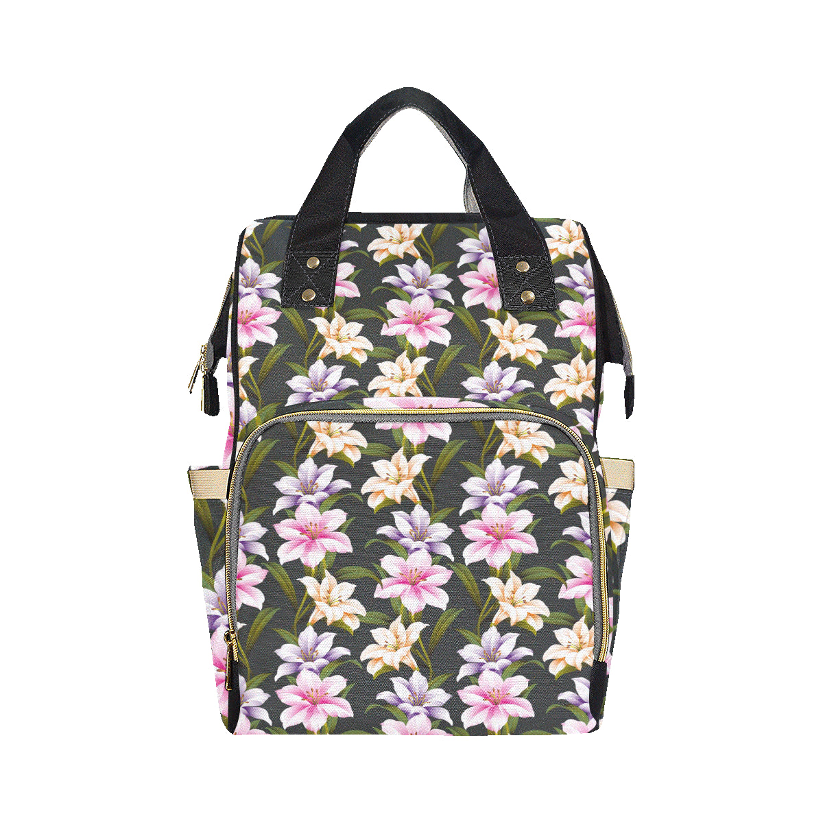 Lily Pattern Print Design LY01 Diaper Bag Backpack