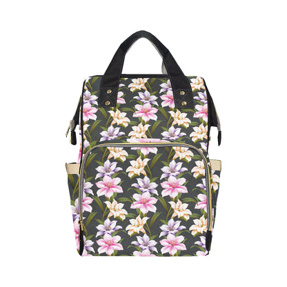 Lily Pattern Print Design LY01 Diaper Bag Backpack