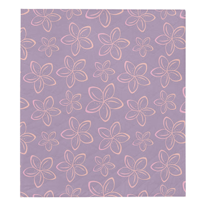 Plumeria Pattern Print Design A01 Premium Quilt