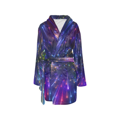 Celestial Rainbow Speed Light Women's Fleece Robe