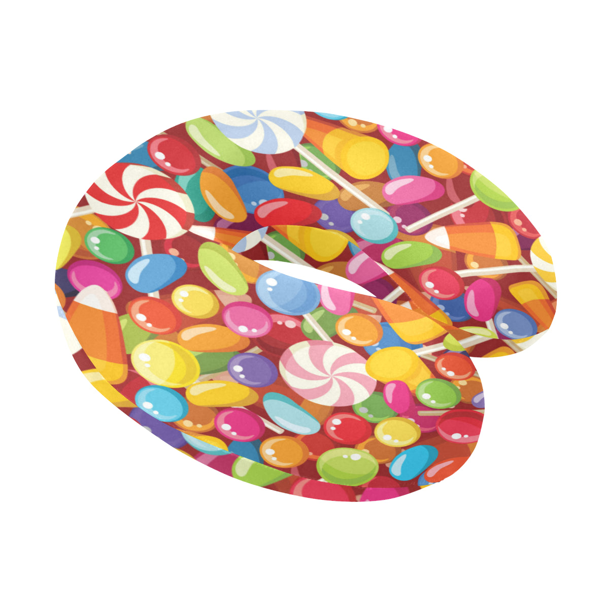 Candy Pattern Print Design 02 U-Shaped Travel Neck Pillow