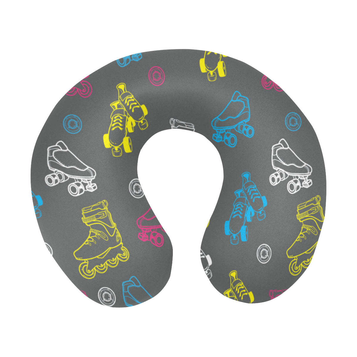 Roller skate Pattern Print Design A02 U-Shaped Travel Neck Pillow