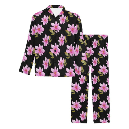 Magnolia Pattern Print Design MAG06 Men's Long Pajama Set