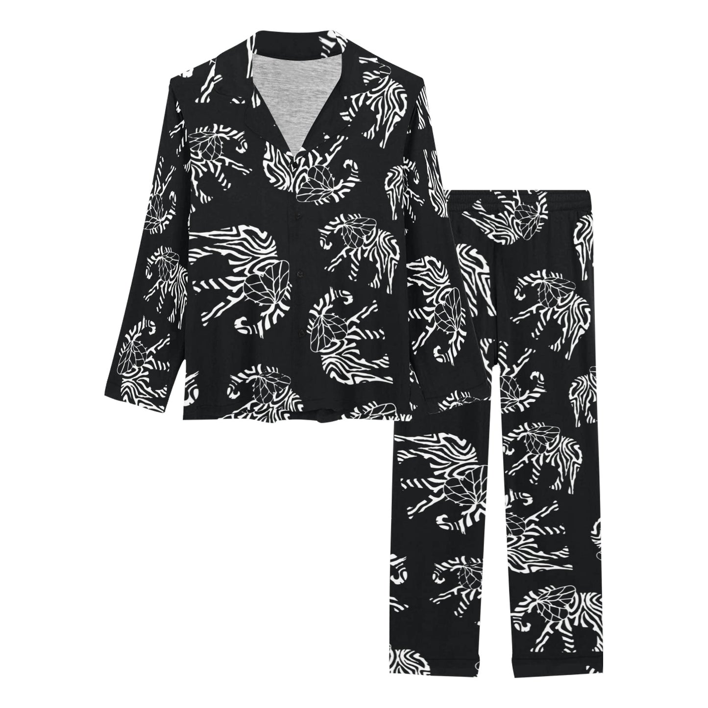 Elephant Tribal Women's Long Pajama Set