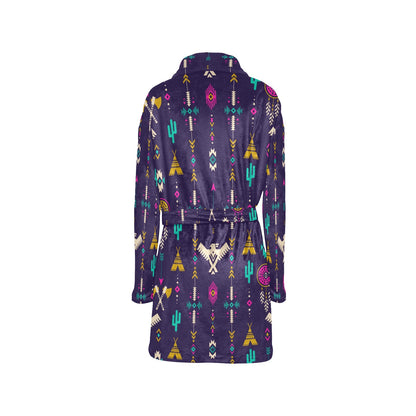 Native American Eagle Indian Pattern Women's Fleece Robe