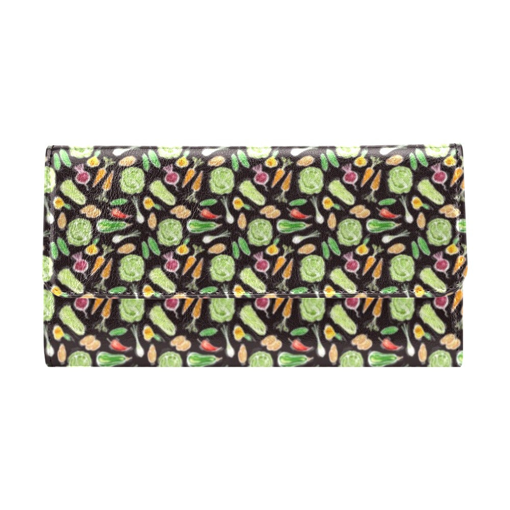 Vegan Draw Themed Design Print Women's Trifold Wallet