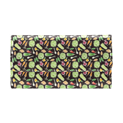 Vegan Draw Themed Design Print Women's Trifold Wallet
