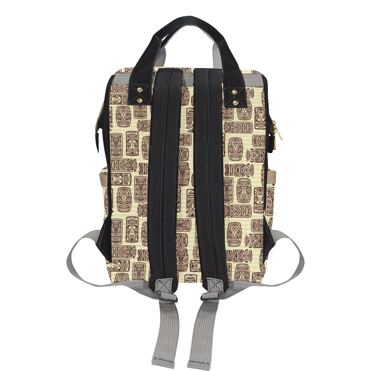 Tiki Brown Mask Print Diaper Bag Backpack
