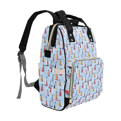 Sailboat Print Design LKS304 Diaper Bag Backpack