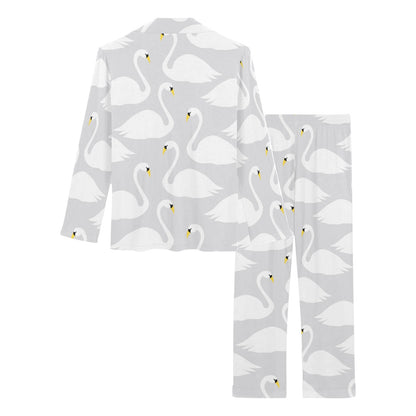 Swan Pattern Print Design 02 Women's Long Pajama Set