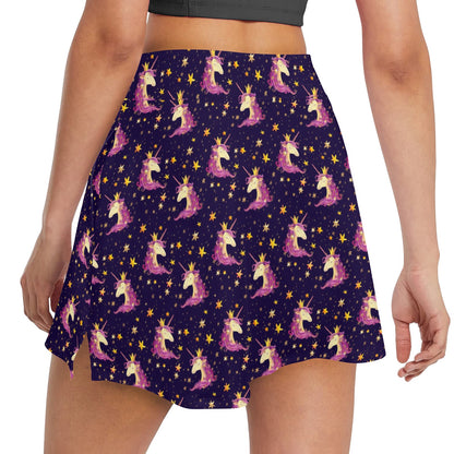 Unicorn Princess Star Sparkle 17" Golf & Pickleball Skort with Pockets