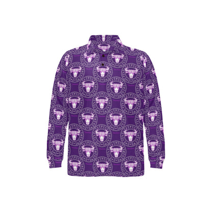 Taurus Print Design LKS303 Long Sleeve Polo Shirt For Men's