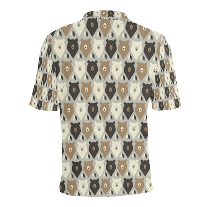 Bear Pattern Print Design 04 Men Polo Shirt
