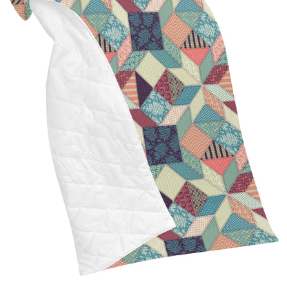 Patchwork Pattern Print Design 02 Premium Quilt