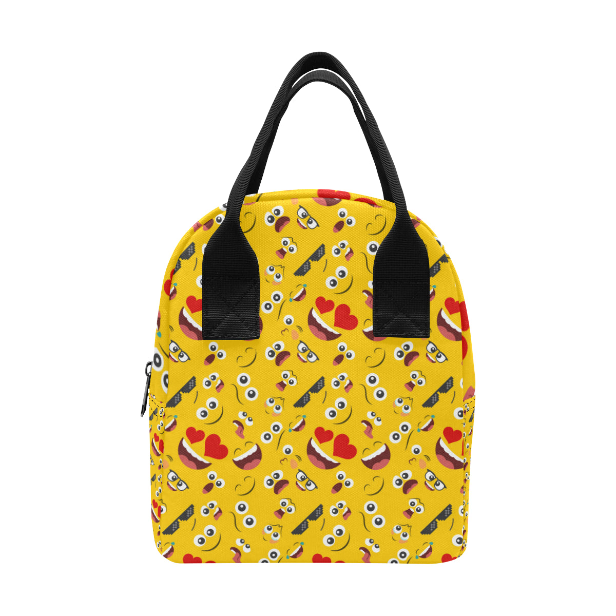 Emoji Face Print Pattern Insulated Lunch Bag