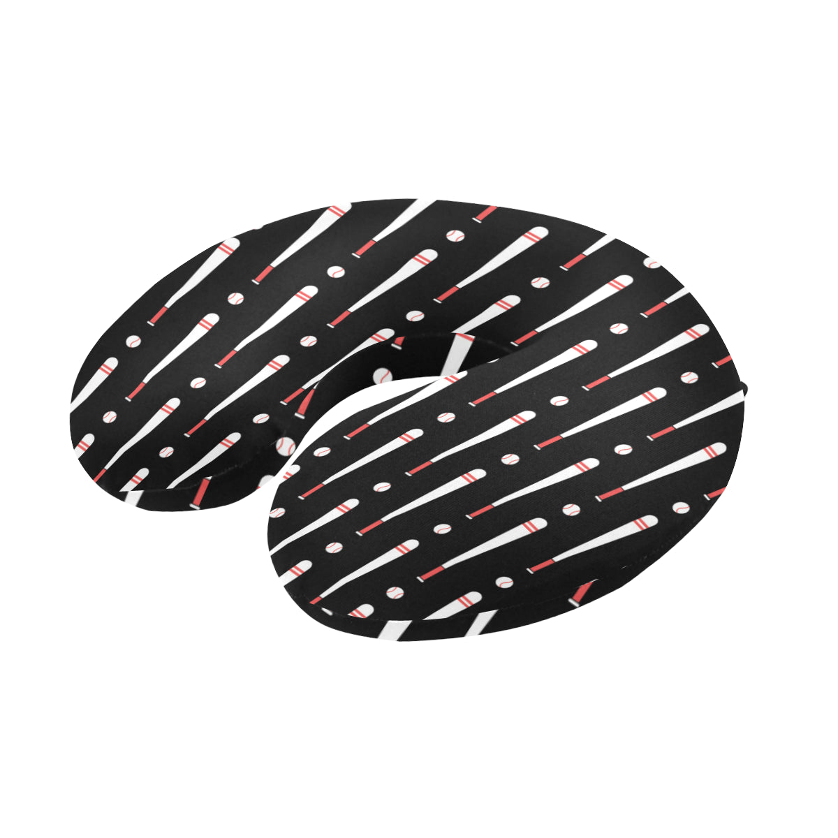 Baseball Pattern Print Design 03 U-Shaped Travel Neck Pillow