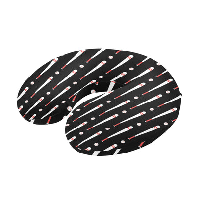 Baseball Pattern Print Design 03 U-Shaped Travel Neck Pillow