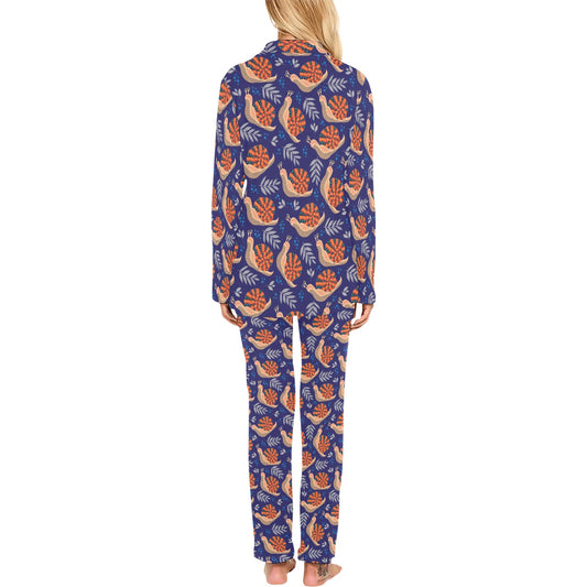 Snail Print Design LKS401 Women's Long Pajama Set