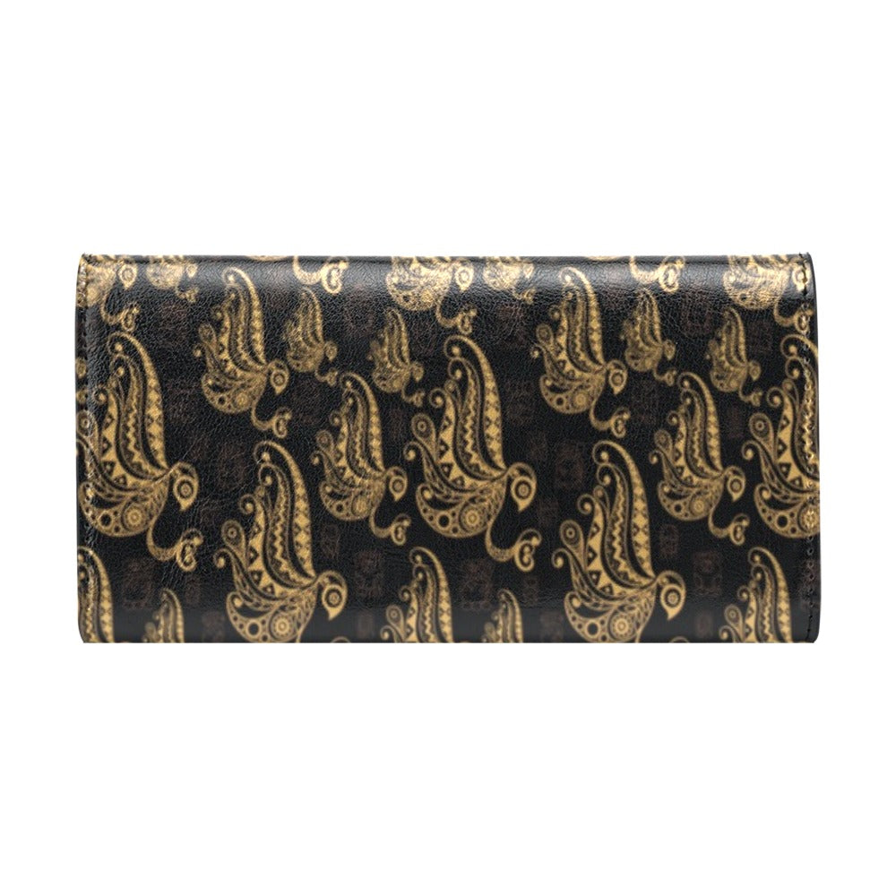 Owl Tribal Polynesian Design Print Women's Trifold Wallet