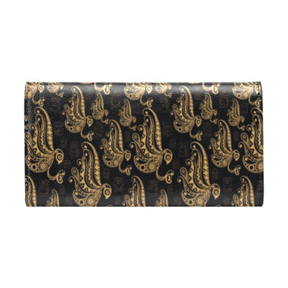Owl Tribal Polynesian Design Print Women's Trifold Wallet