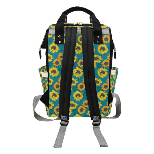 Sunflower Print Design LKS301 Diaper Bag Backpack