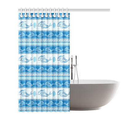 Dolphin Tribal Print Pattern Shower Curtain