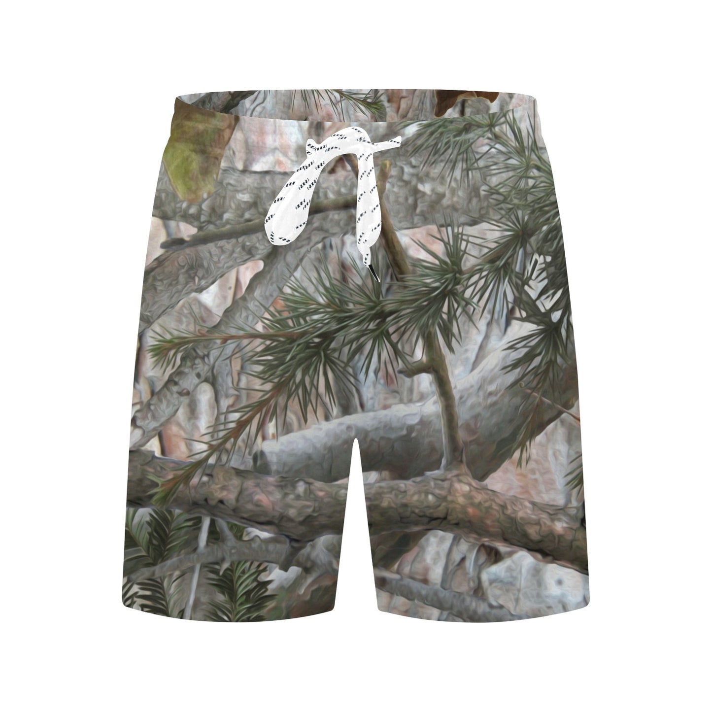 Camo Realistic Tree Forest Pattern Men's Swim Trunks Beach Shorts