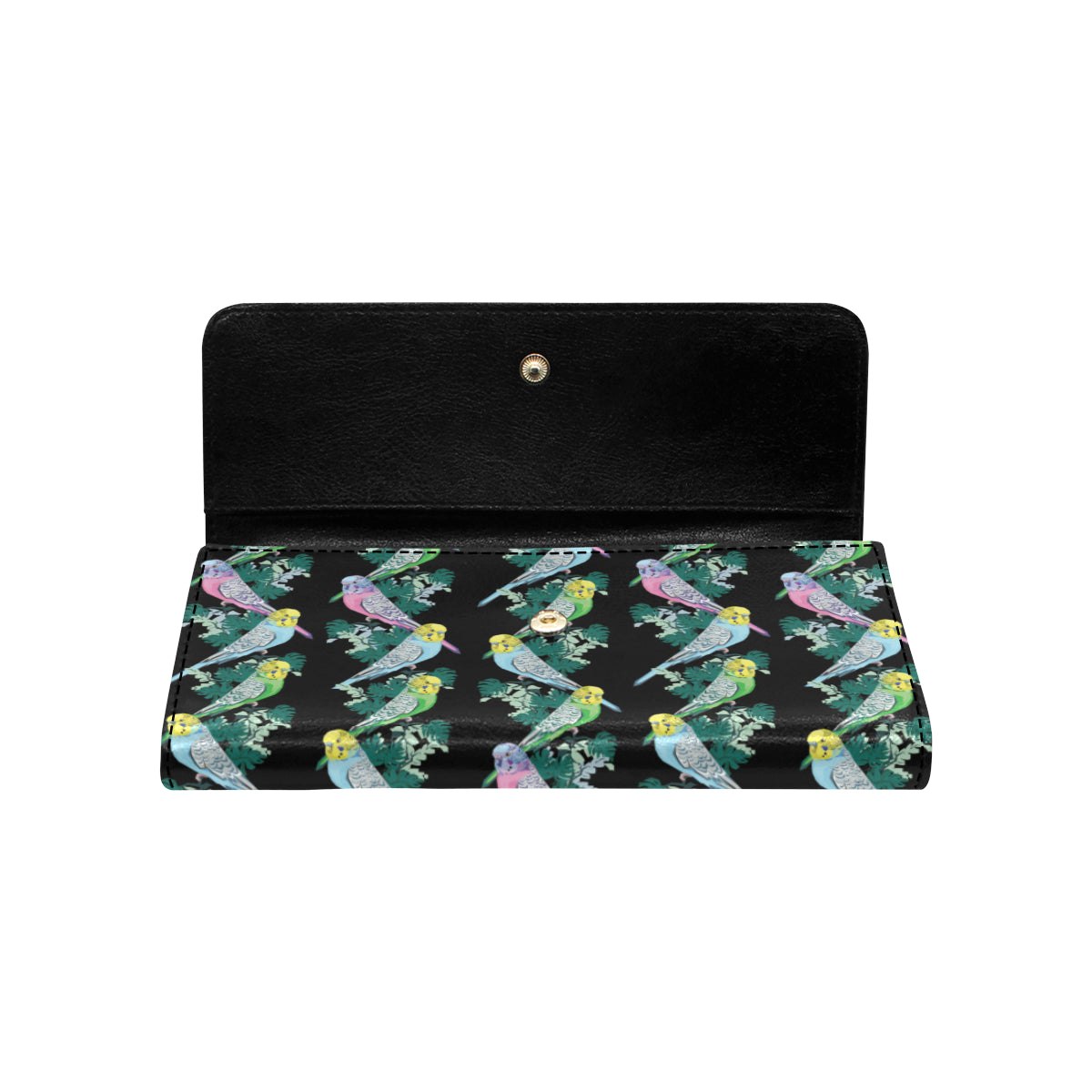 Budgerigar Pattern Print Design 03 Women's Trifold Wallet