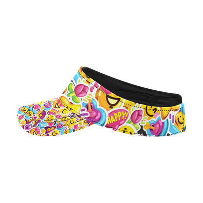Emoji Sticker Print Pattern Unisex Sun Visor
