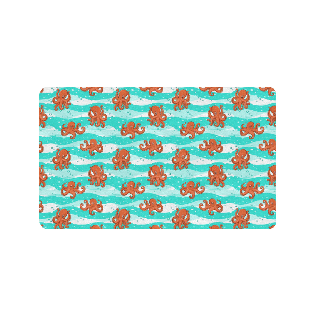 Octopus Cute Design Print Themed Rubber Doormat
