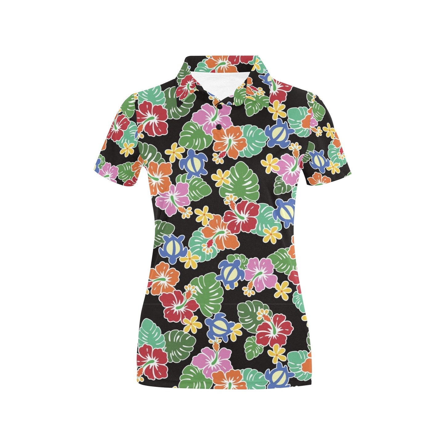 Hawaiian Themed Pattern Print Design H010 Women's Polo Shirt