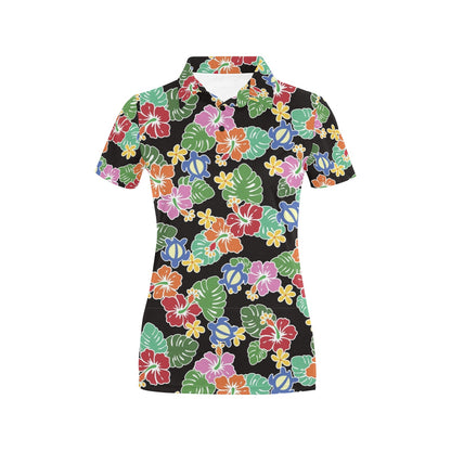 Hawaiian Themed Pattern Print Design H010 Women's Polo Shirt