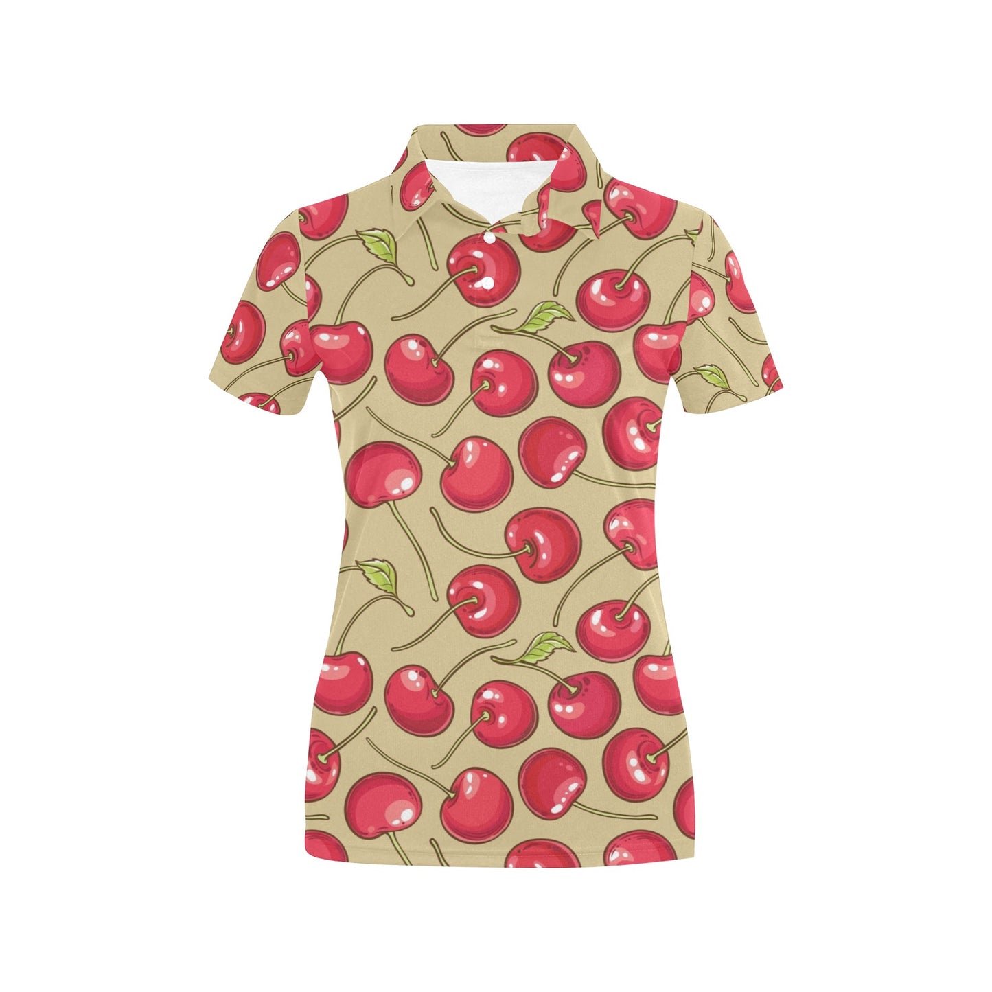 Cherry Pattern Print Design CH05 Women's Polo Shirt