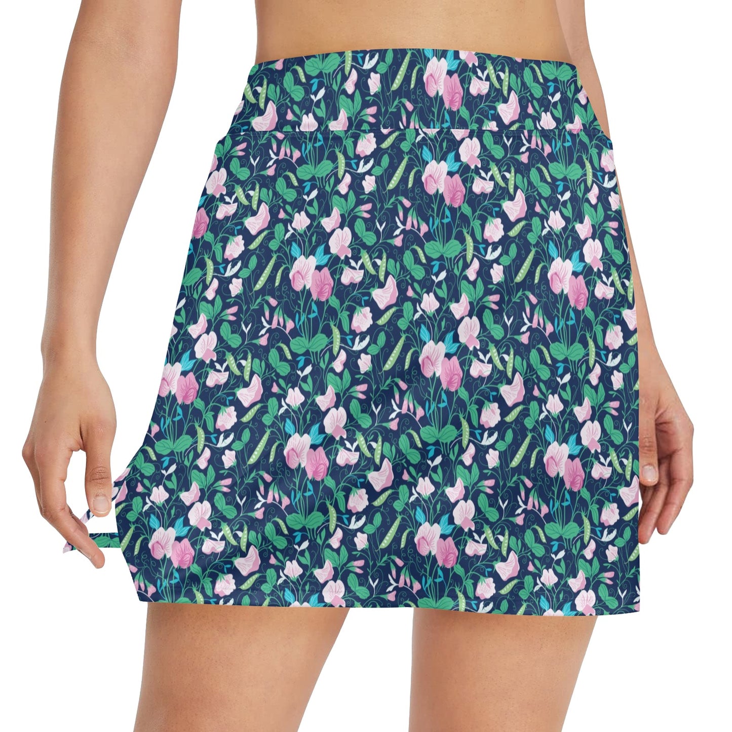 Sweet Pea Print Design LKS303 17" Golf & Pickleball Skort with Pockets