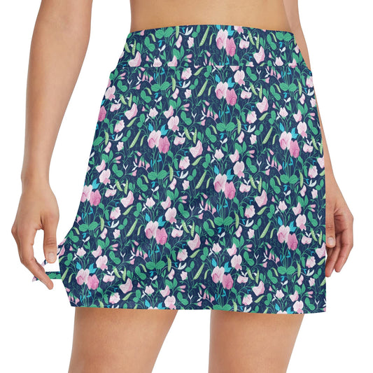 Sweet Pea Print Design LKS303 17" Golf & Pickleball Skort with Pockets