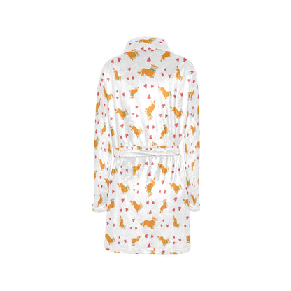 Cardigan Welsh Corgis Pattern Print Design 04 Women's Fleece Robe