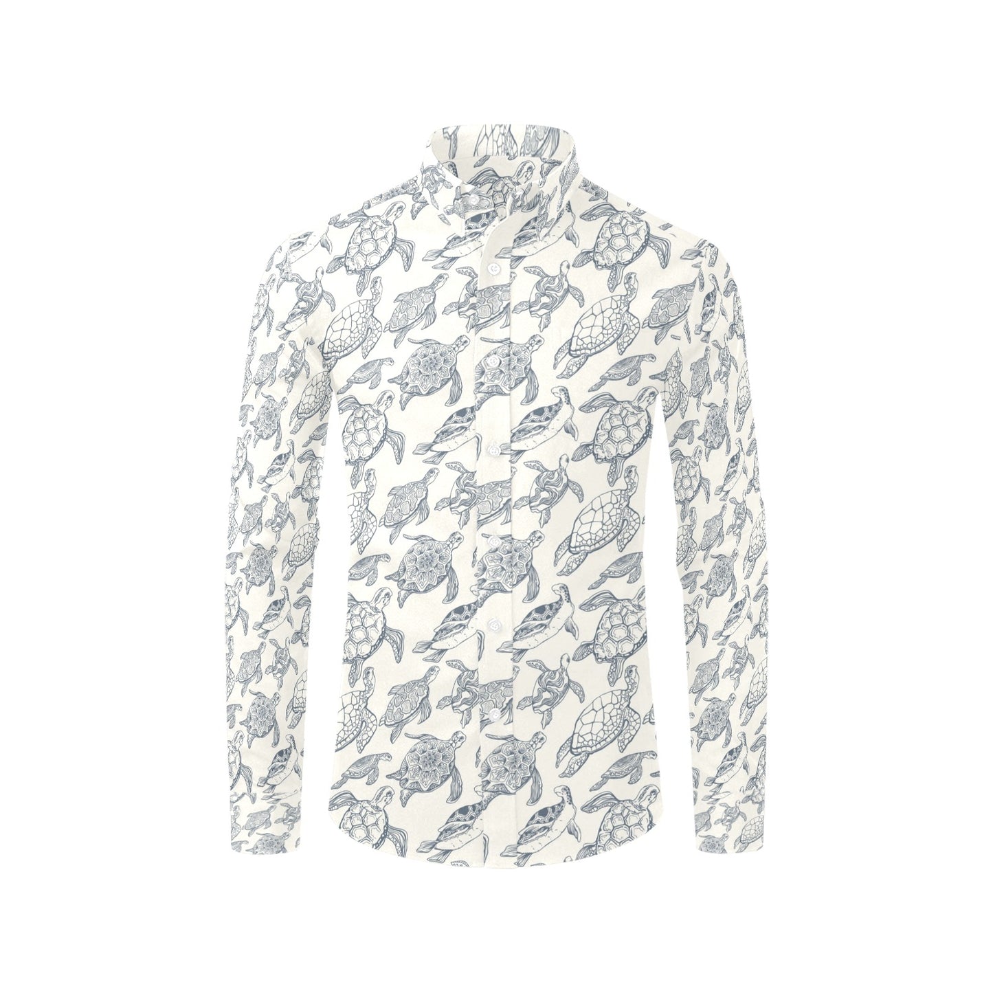 Sea Turtle Print Design LKS304 Men's Long Sleeve Dress Shirt