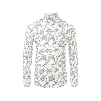Sea Turtle Print Design LKS304 Men's Long Sleeve Dress Shirt