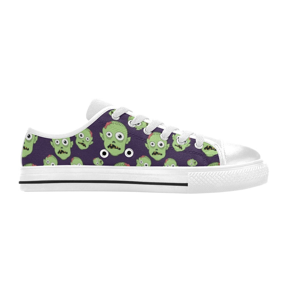 Zombie Print Design LKS303 Women's White Low Top Shoes