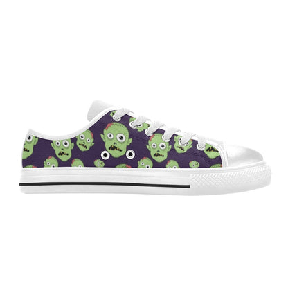 Zombie Print Design LKS303 Women's White Low Top Shoes