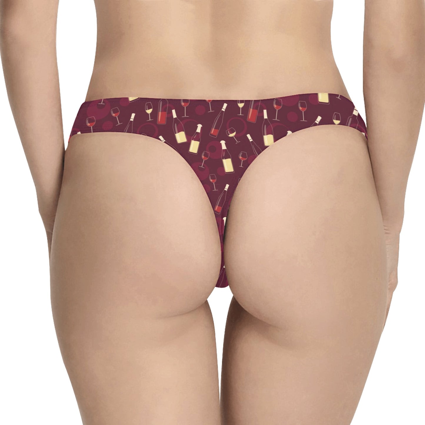 Wine Themed Pattern Print Women's Thongs