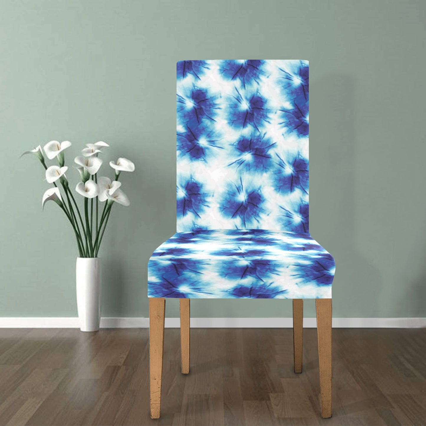 Tie Dye Blue Print Design LKS305 Dining Chair Slipcover