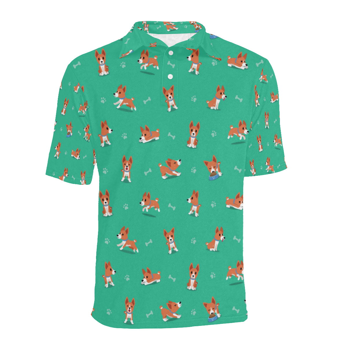 Basenji Pattern Print Design 02 Men Polo Shirt