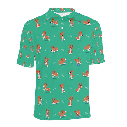 Basenji Pattern Print Design 02 Men Polo Shirt