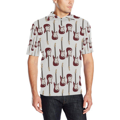 Bass Guitar Pattern Print Design 03 Men Polo Shirt