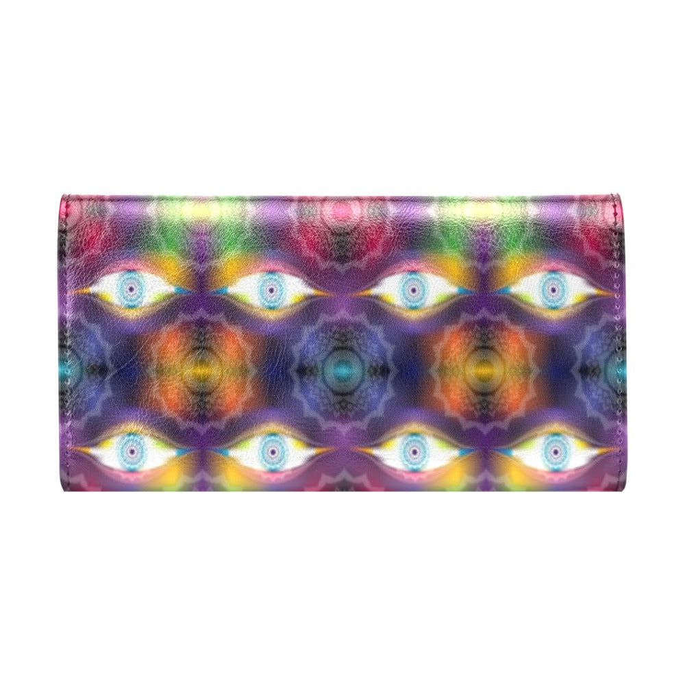Chakra Eye Print Pattern Women's Trifold Wallet