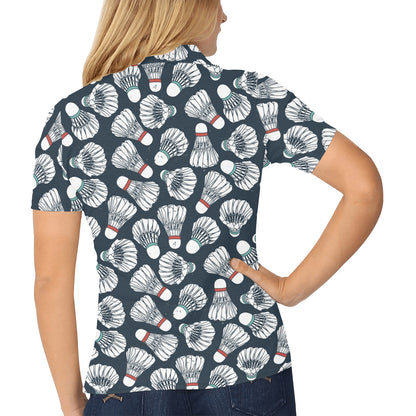 Badminton Ball Pattern Print Design 01 Women's Polo Shirt